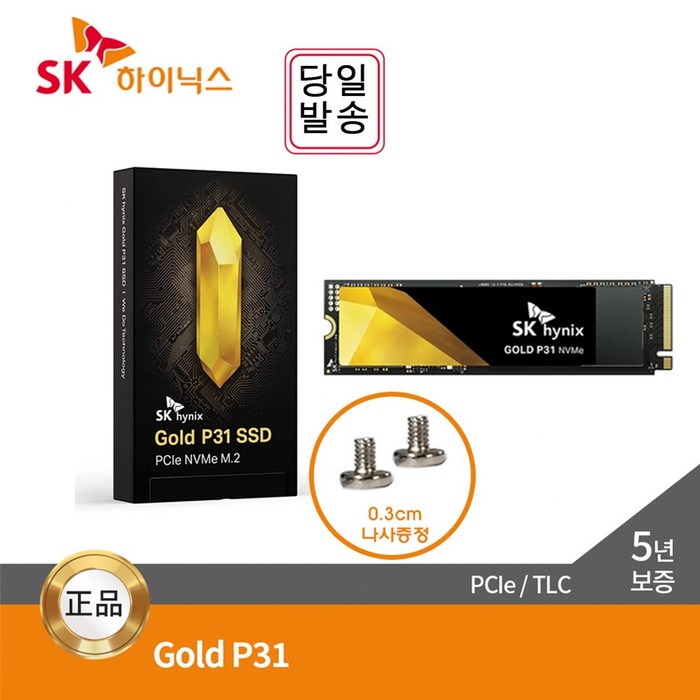 _SKHynix Gold P31 M.2 NVMe SSD 500GB~2TB_[고정나사 증정], _M.2 NVMe_, 1TB_ 대표 이미지 - p31 추천
