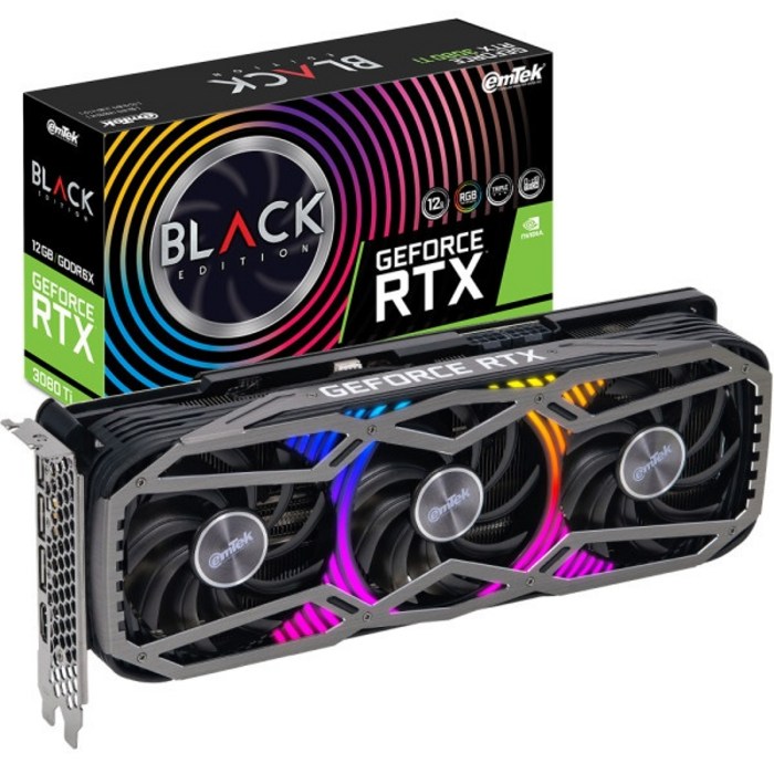 이엠텍 지포스 RTX 3080 Ti BLACK Edition D6X 그래픽카드 12GB 대표 이미지 - 딥러닝 GPU 추천