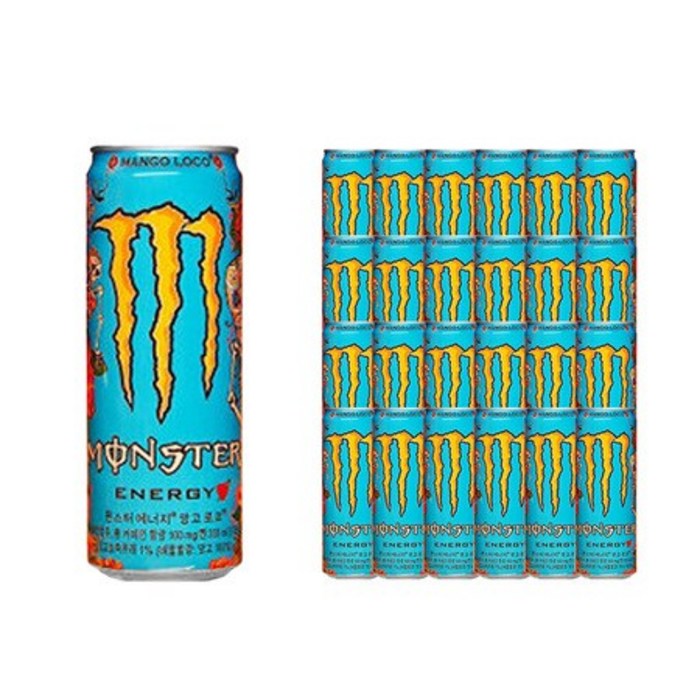 [미국 직구] Juice Monster Mango Loco Energy 주스 몬스터 망고 로코 에너지 드링크 473 ml 24 팩, 24팩 대표 이미지 - 에너지드링크 추천