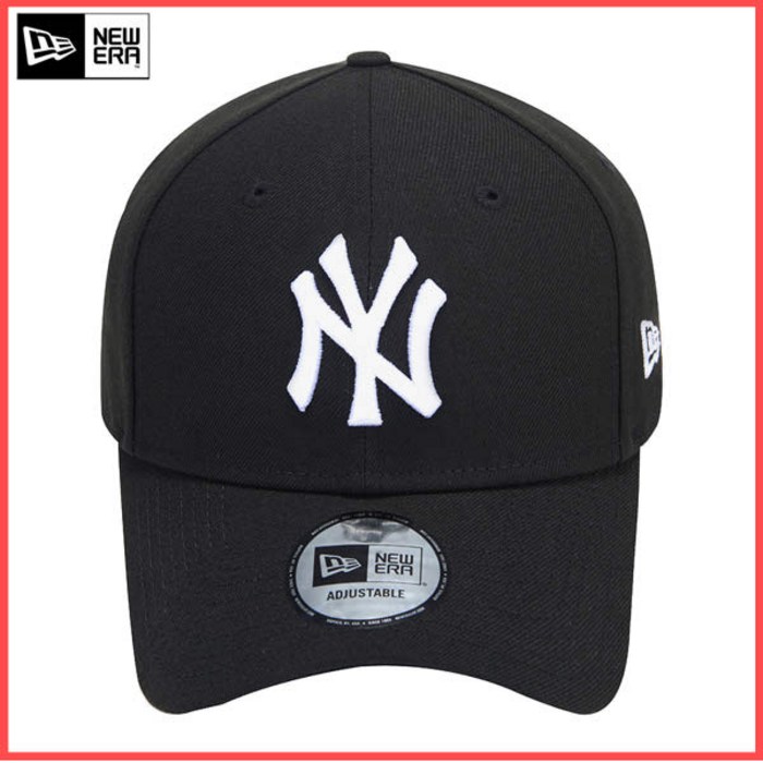 뉴에라 MLB 뉴욕 양키스 베이직 화이트 온 블랙 볼캡 블랙 (12098015), 없음 대표 이미지 - MLB 모자 추천