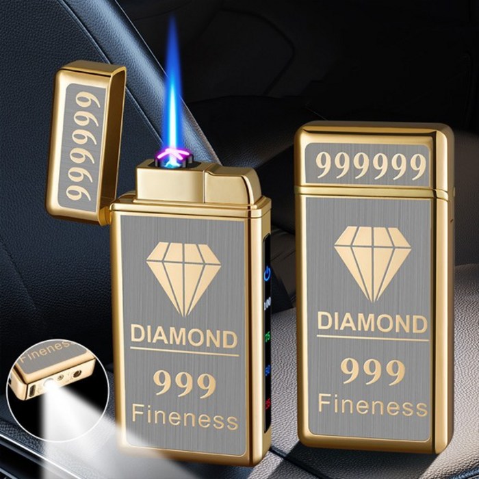 KC인증 럭셔리 플라즈마 + 가스 라이터 + 손전등 3in1 전자라이터 선물용, 1 다이아몬드 대표 이미지 - 플라즈마 라이터 추천