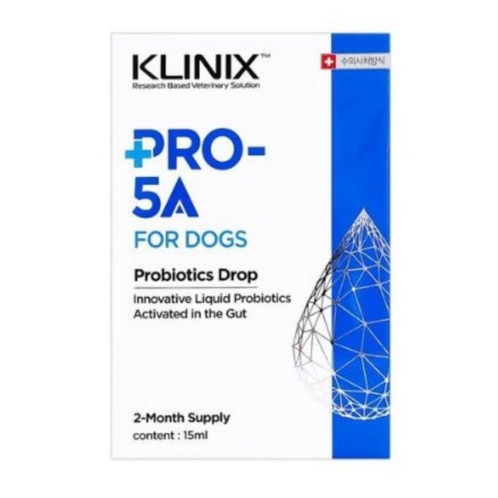 [정품] KLINIX PRO-5A 클리닉스 프로파이브에이 / 프로5A / 수의사 처방 액상 유산균 / 강아지 액상유산균제 15ml / 리뉴얼 버전 20230311