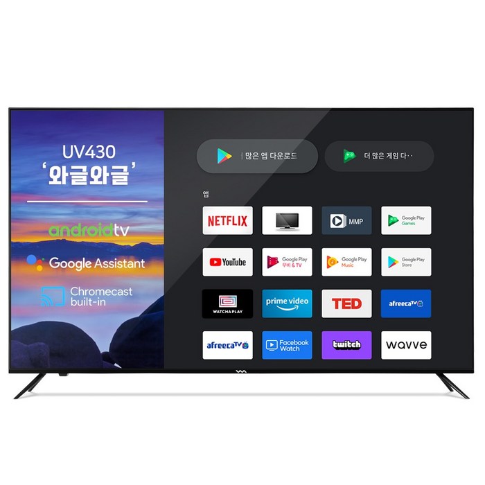 와사비망고 4K UHD LED TV, 109cm(43인치), WM UV430 UHD, 스탠드형, 자가설치 대표 이미지 - 스마트TV 추천