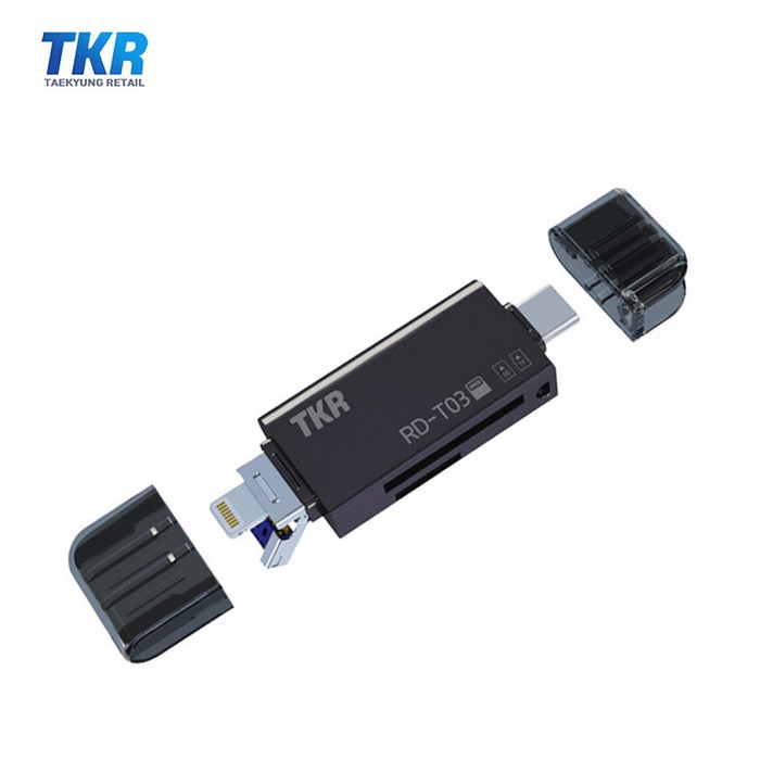 태경리테일 MicroSD카드 OTG 리더기 ﻿RD-T03 C타입 아이폰 8핀, OTG리더기 ﻿RD-T03 (슈퍼멀티 리더기) 대표 이미지 - SD카드 리더기 추천