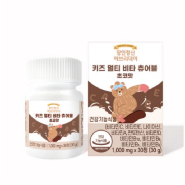 장인정신에브리데이 키즈 멀티 비타 츄어블 초코맛 30g, 30정, 5개 대표 이미지 - 초코 영양제 추천