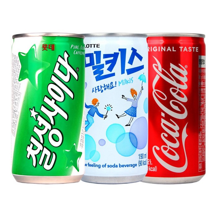 코카콜라&밀키스&사이다190ml x 각10개(총30개) 업소용/콜라/사이다/밀키스/탄산음료/미니음료/소캔음료, 1세트 대표 이미지 - 음료수 도매 추천