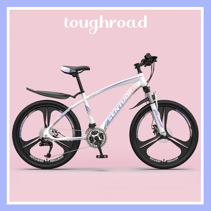 터프로드 입문용 mtb 자전거 산악 성인 여성 여자 학생 로드 사이클 바이크, 1개, 156cm, 화이트 3블레이드휠