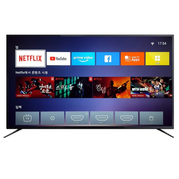 TNM 55인치TV 스마트 UHD LEDTV TNM-5500US 넷플릭스 유튜브 방문설치, 스탠드형 대표 이미지 - TNM TV 추천