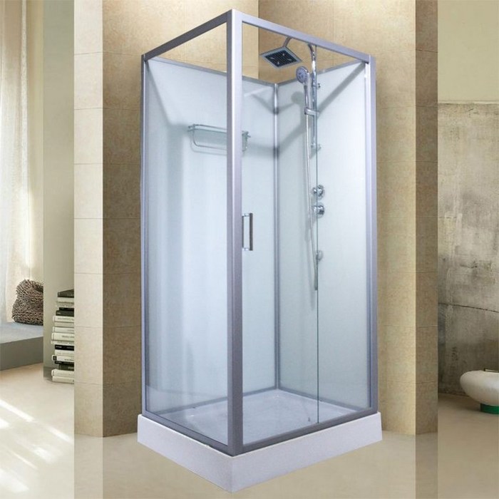 조립식 샤워 부스 이동식 물막이 욕실 샤워실 일체형 화장실 샤워장 간이, H. 80x120 화이트 왼쪽