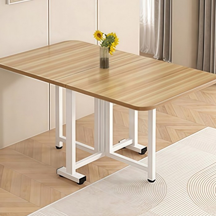 가정용 접이식 확장형 식탁 이동식 테이블 4인용  식탁 나무색상