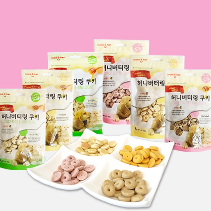 허니버터링쿠키 국내산 신개념 애견간식 강아지쿠키 묶음특가 비스켓, 허니버터링 (랜덤혼합구성), x5개 대표 이미지 - 강아지 쿠키 추천