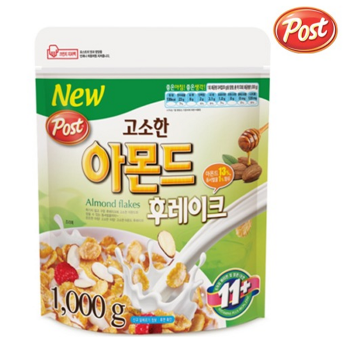 포스트 고소한 아몬드 후레이크 시리얼, 1000g, 1개 대표 이미지 - 포스트 시리얼 추천