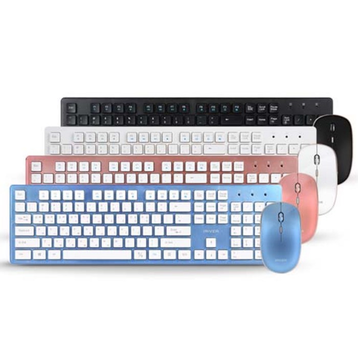 아이리버 2.4G 무선 키보드 + 마우스 세트 IR-WMK5000B, 블랙 대표 이미지 - 저가 키보드 마우스 세트 추천
