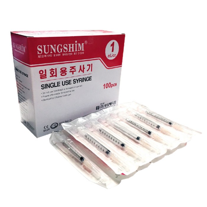 성심 일회용주사기 1cc 100개입 26G 대표 이미지 - 일회용 주사기 추천