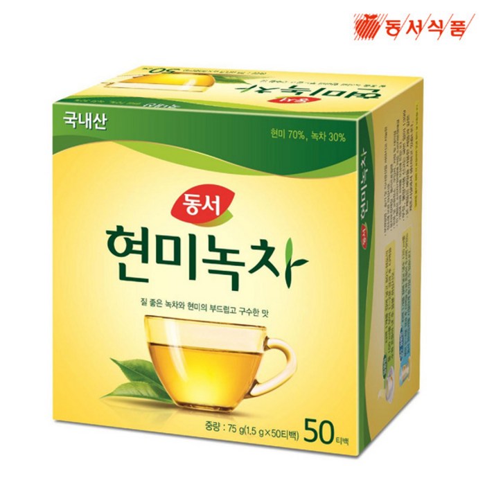 동서 현미녹차 티백, 1.5g, 50개 대표 이미지 - 녹차 티백 추천