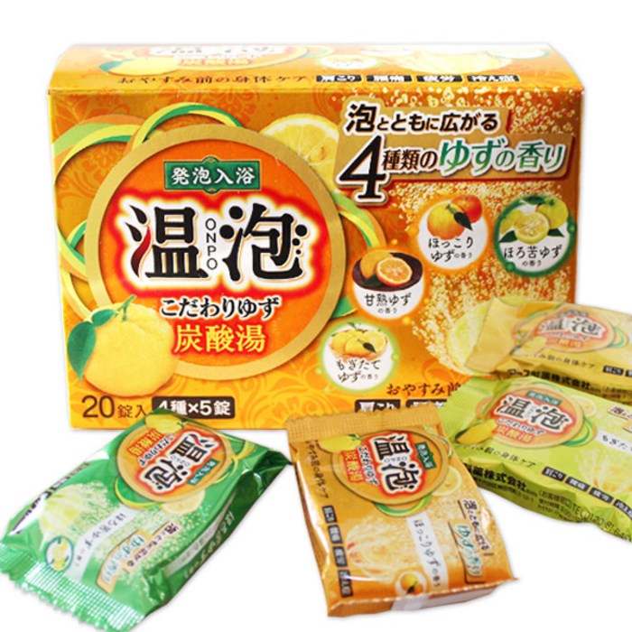 바스로망 온포 탄산발포입욕제 20정 유자, 1박스, 45g 대표 이미지 - 배스솔트 추천
