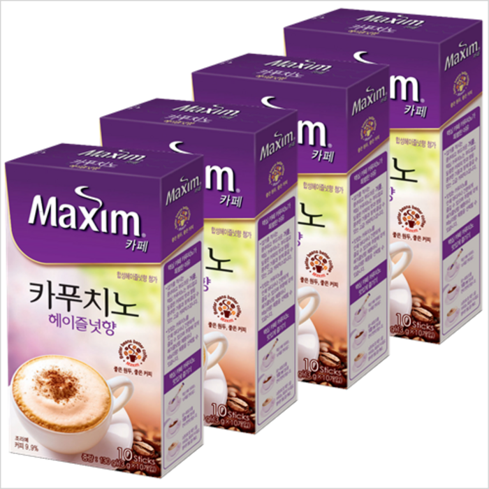 맥심 맥심카페 카푸치노 헤이즐넛 10T, 10개입, 40개 대표 이미지 - 달달한 커피 추천