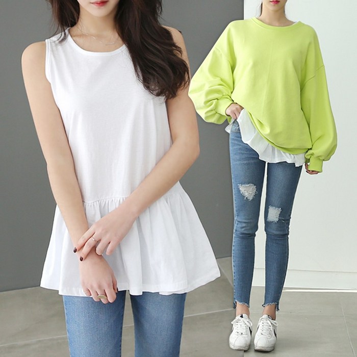 데일리앤 레이어드 프릴 나시 대표 이미지 - 캡나시 추천