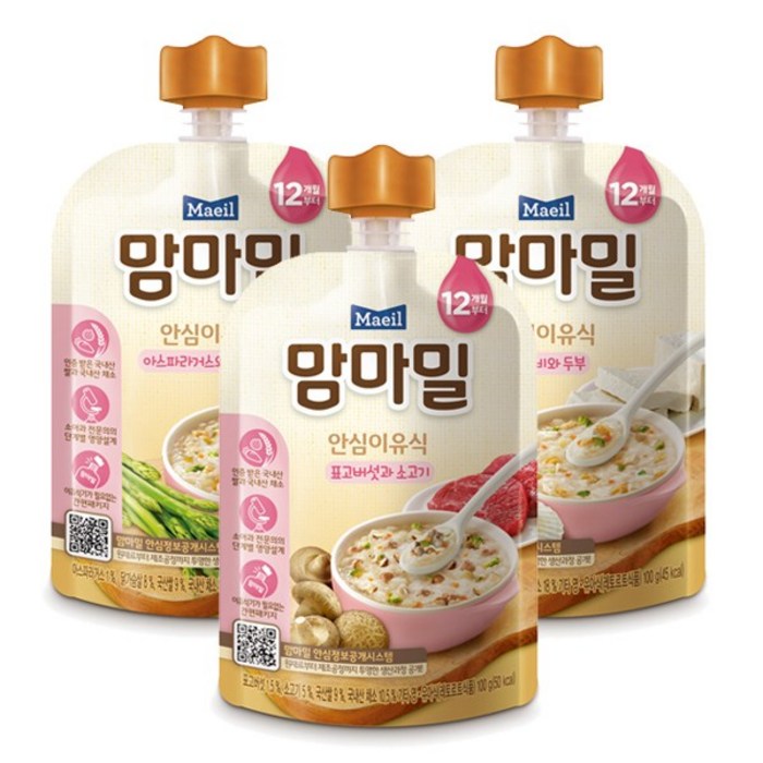 [z.look] 맘마밀 12개월 표고4+아스파라거스3+가리비3, 10팩 대표 이미지 - 가리비 추천