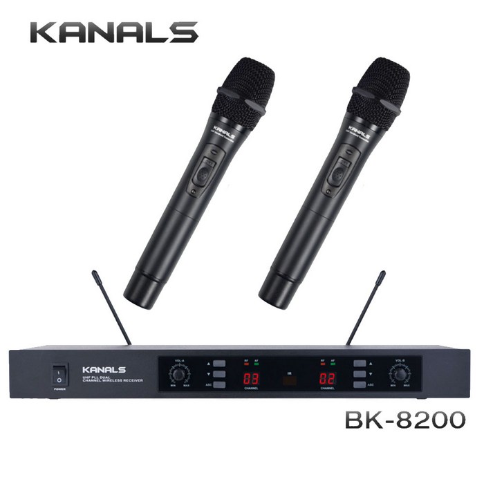 카날스 BK-8200 무선마이크 2채널 핸드 블랙 강의용 회의용 행사용 해드셋, 핸드마이크 + 핸드마이크 대표 이미지 - 강의용 마이크 추천