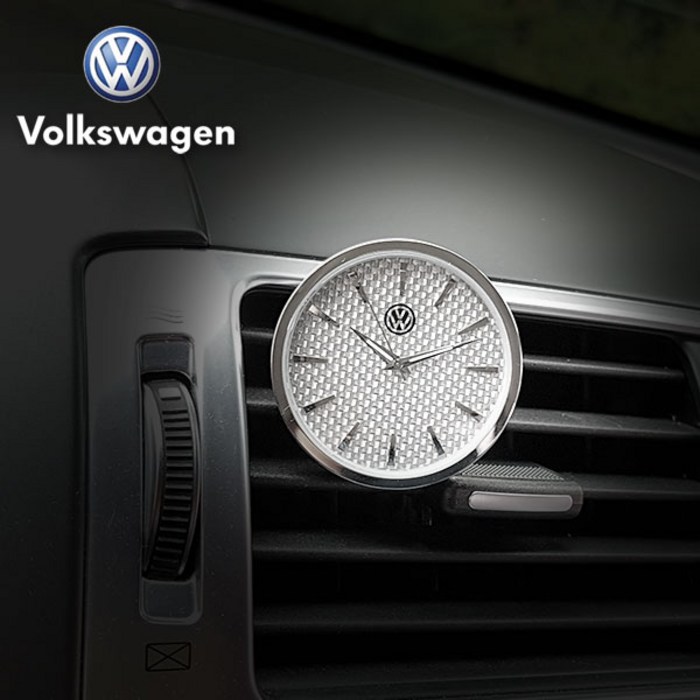 폭스바겐 차량용 클립&접착식 시계 VW-C100SV 대표 이미지 - 폭스바겐 시계 추천
