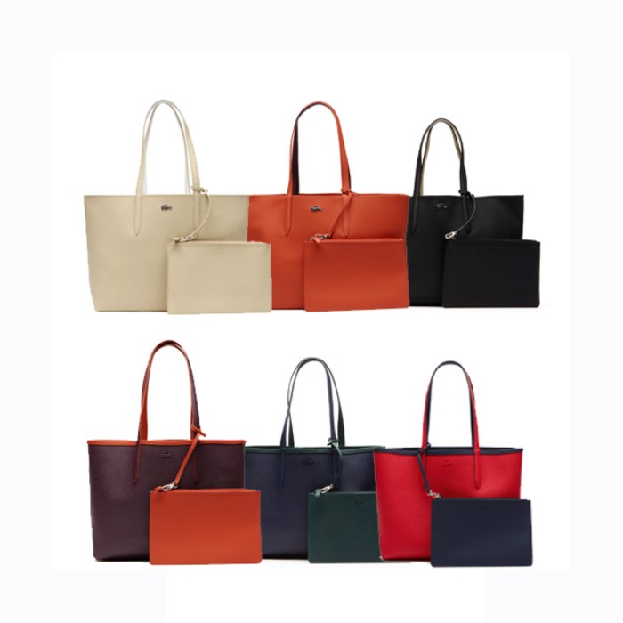 라코스테 Concept Croc Print Large Zip Tote Bag 대표 이미지 - 라코스테 토트백 추천