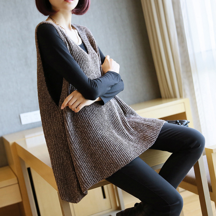 르엠마 빅사이즈 니트 스웨터 베스트 조끼 111002 대표 이미지 - 여자 니트조끼 추천