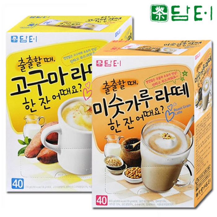 담터 미숫가루라떼 40T+담터 고구마라떼 40T 총80T, 1세트 대표 이미지 - 고구마 라떼 추천