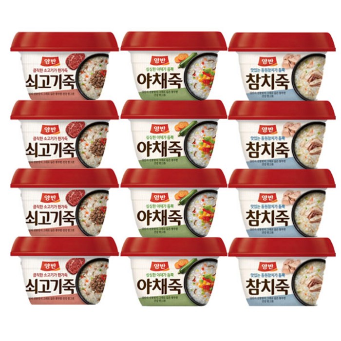 동원 양반 쇠고기죽4개+야채죽4개+참치죽4개, 288g, 1세트 대표 이미지 - 참치죽 추천