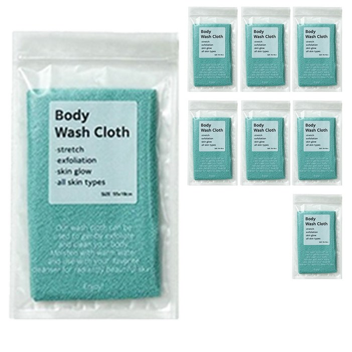 늘어나는 각질제거 샤워타올, 민트, 1개입, 8개