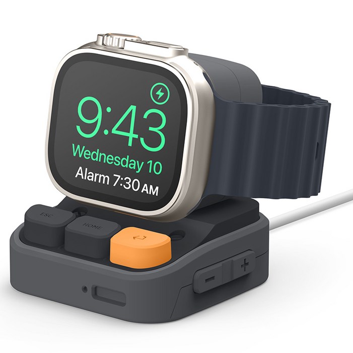 엘라고 W9 애플워치 갤럭시 워치5 6 7 8 울트라 충전거치대, 다크그레이