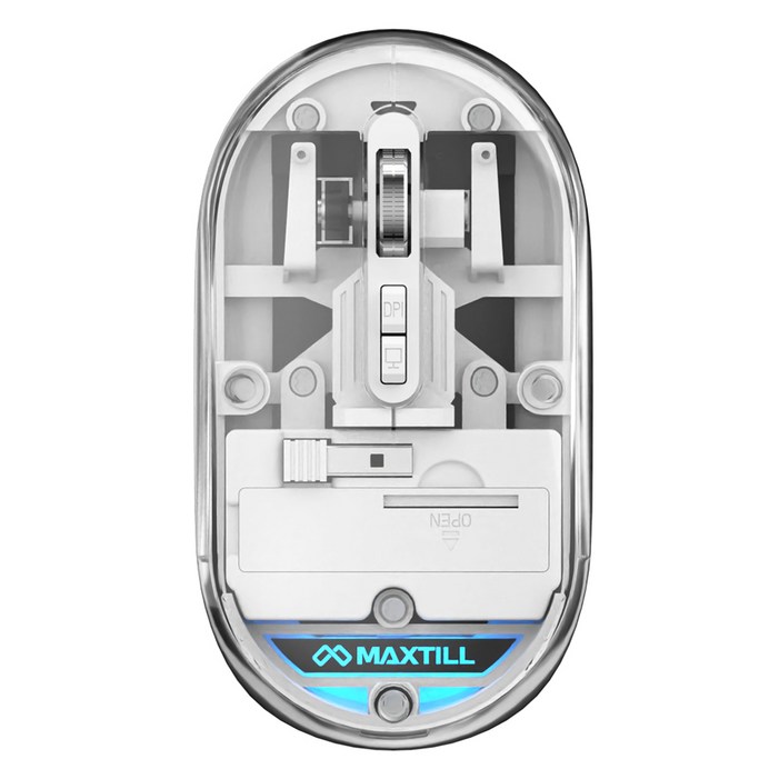 맥스틸 무소음 3모드 멀티페어링 블루투스 투명 무선 마우스 GMTM10D