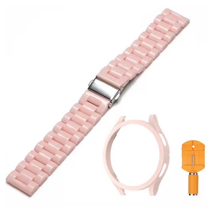 아이엠판다 갤럭시워치 레진 스트랩 20mm  케이스 세트, 핑크, 1세트