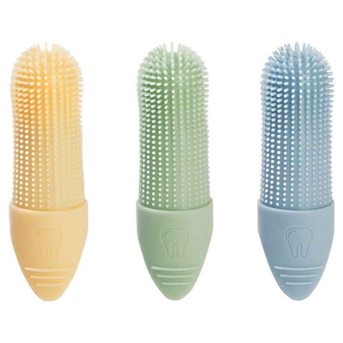 MAAH 반려동물 365도 실리콘 손가락 칫솔 3종 세트 PTC13