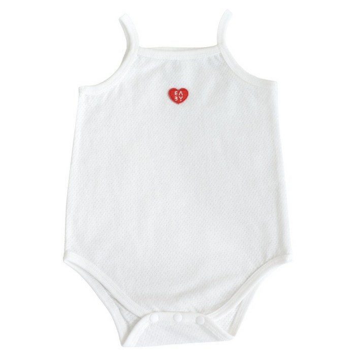 베이비앤아이 신생아용 하트 메쉬 끈나시 바디슈트
