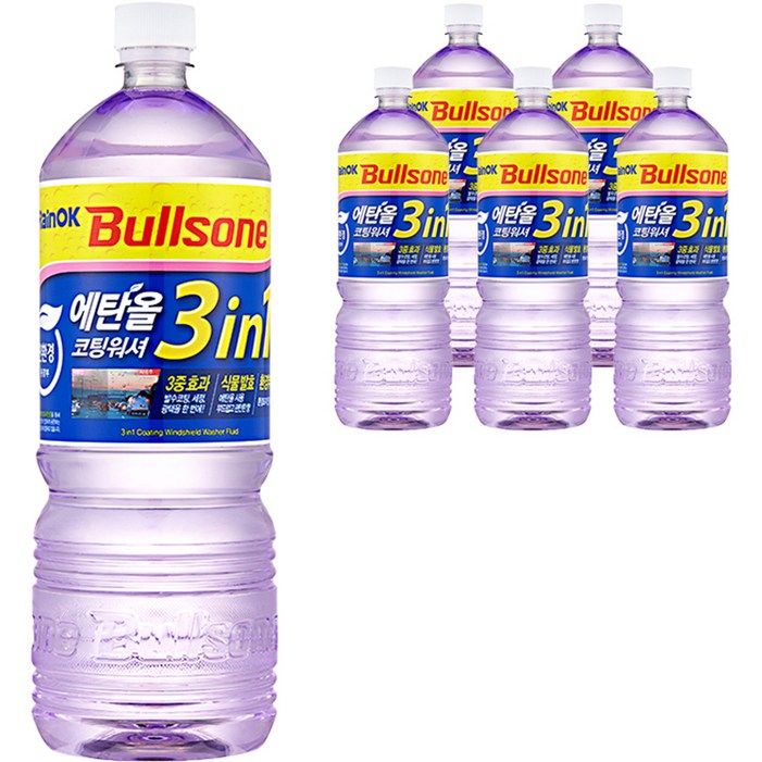 불스원 Rain OK 에탄올 3in1 코팅워셔액, 1.8L, 6개 불스원 Rain OK 에탄올 3in1 코팅워셔액, 1.8L, 6개