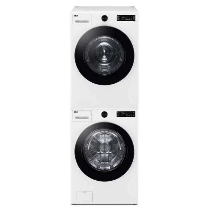 [10% 환급가전] LG전자 트롬 오브제컬렉션 세탁기 + 건조기 + 스태킹키트 세트 KFG19WN-8WN 19kg + 18kg 방문설치