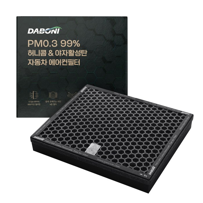 다보니 PM0.3 99 허니콤 타입 활성탄 자동차 에어컨필터, DH105, 1개