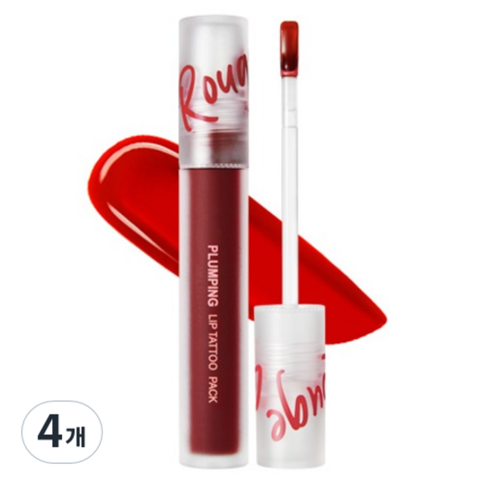 맥스클리닉 루즈스타 플럼핑 립 타투팩 5g, 진저피그, 4개