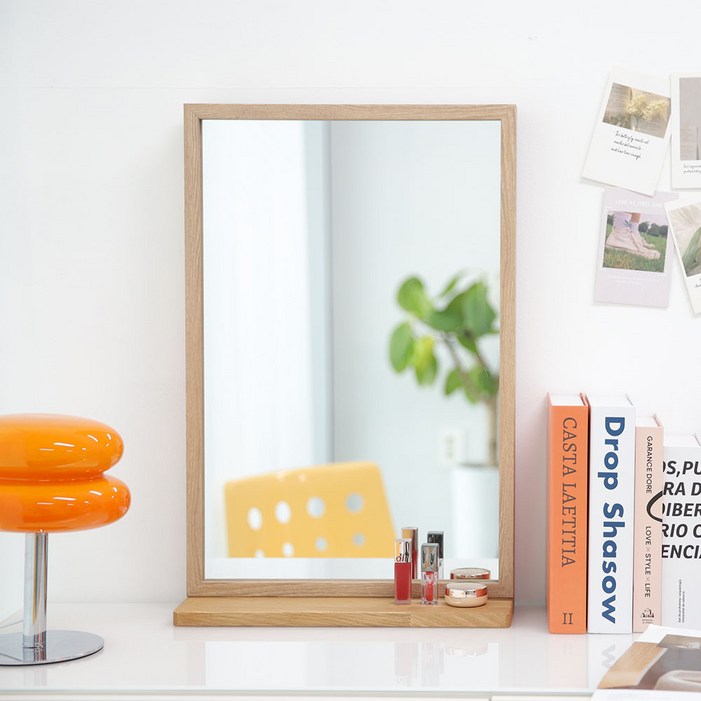 우드리퍼블릭  마일드 선반 화장대 탁상거울 중형