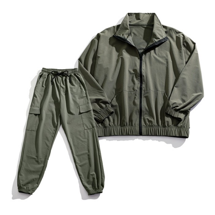 해리슨 남성용 바람막이 집업  카고 조거 팬츠 셋업 LJE1008