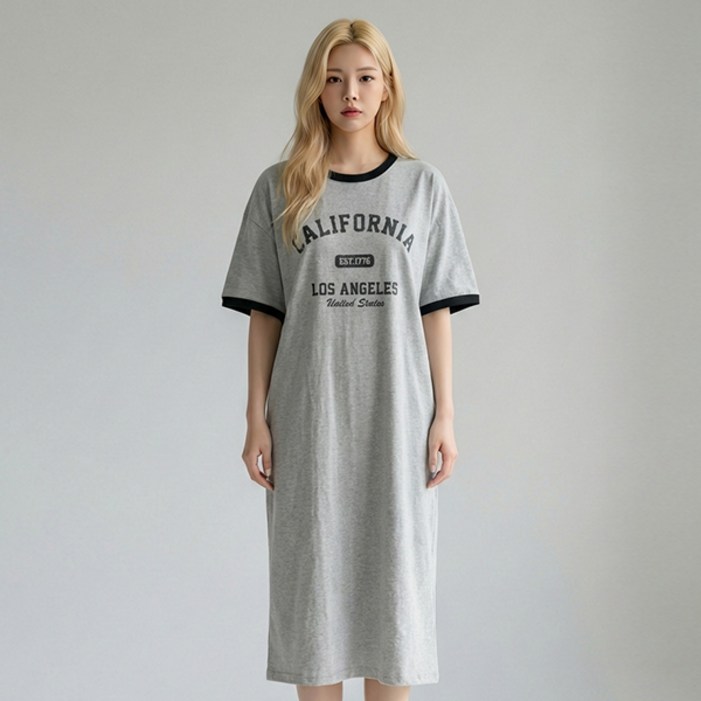 레몬소울 여성용 로앤 반팔 원피스