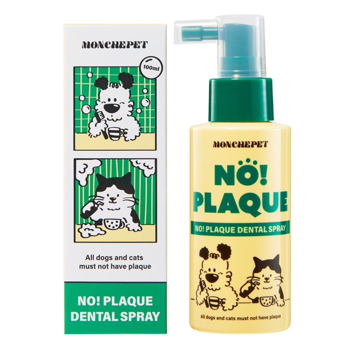 몽셰펫 노 플라그 덴탈 스프레이 100ml 고양이강아지 뿌리는치약 치석구취제거잇몸관리구강영양