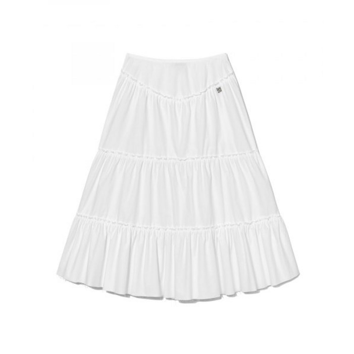 [국내매장판] 글로니 롱스커트 RODEO TIERED RUFFLE SKIRT (WHITE) 219433
