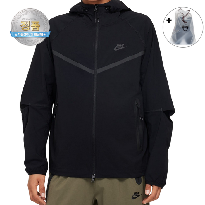 국내정품 나이키 테크 윈드러너 남성 우븐 풀집 바람막이 재킷 CDM 신발주머니 증정