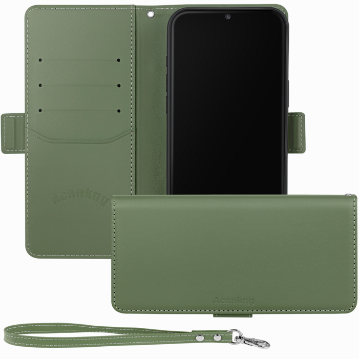 아칸크 가죽 다이어리 지갑 케이스핸드 스트랩 세트 갤럭시S23SMS911