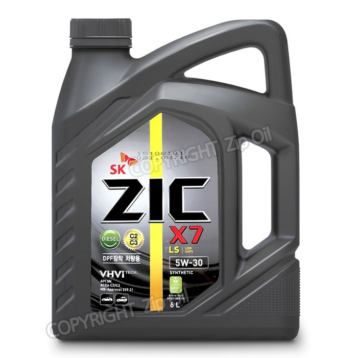 ZIC X7 LS 5W30 6L 디젤 엔진오일
