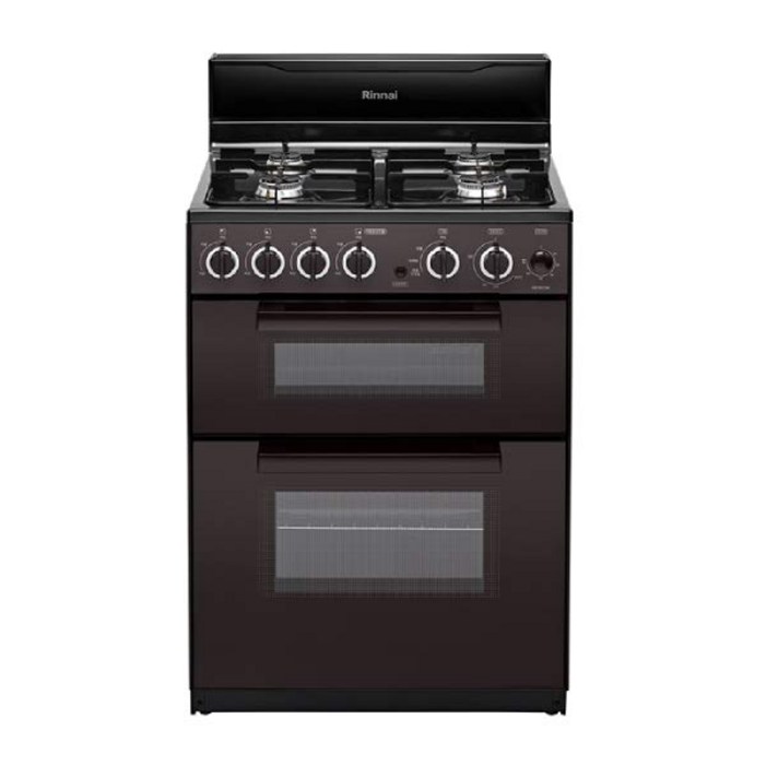 린나이 참숯코팅 무수그릴 4구 가스 오븐레인지 다크 브라운 RSFBM73BR