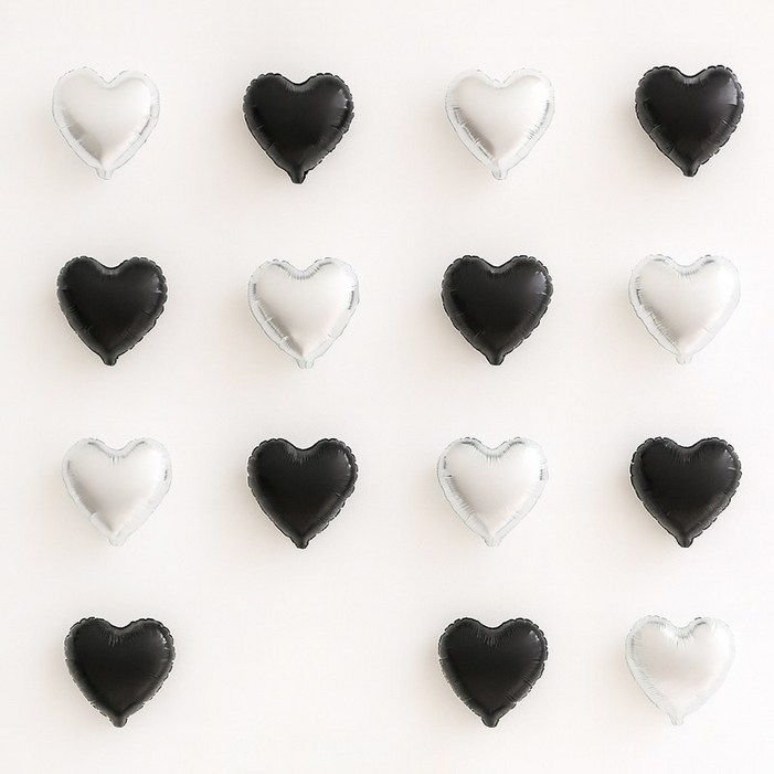 해피제이니 미니하트 20개 파티 이벤트 생일 은박 호일풍선 파티풍선 세트