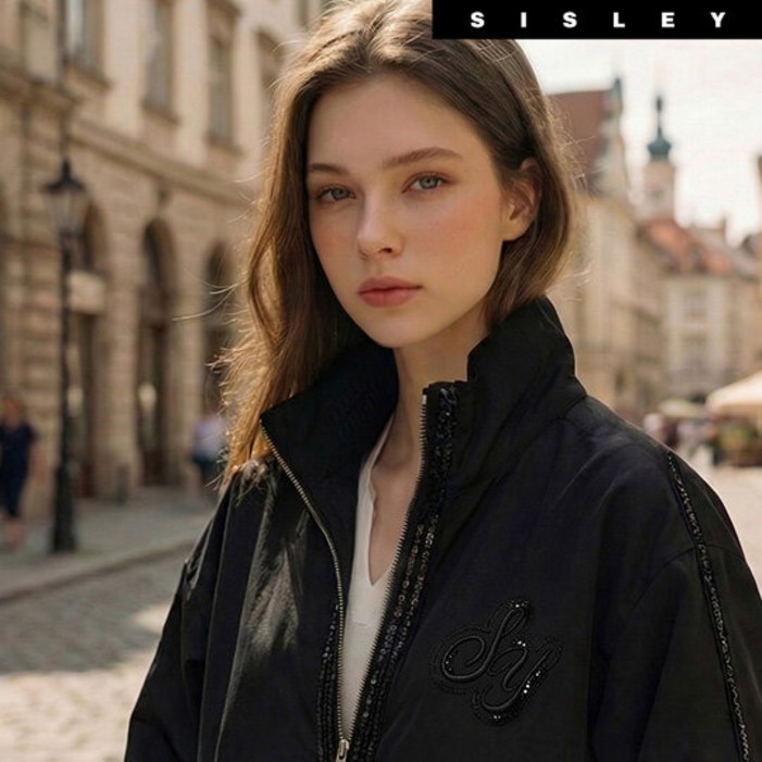 26SS 시슬리 시그니처 비딩 브라이튼 윈드 자켓